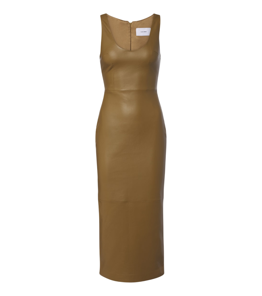 Alex Perry Leather midi dress