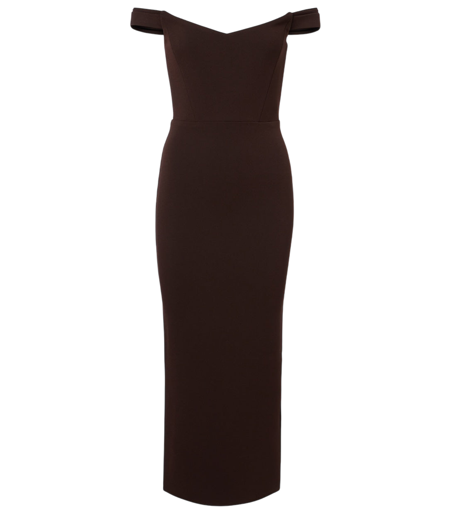 Alex Perry Off-shoulder crêpe midi dress