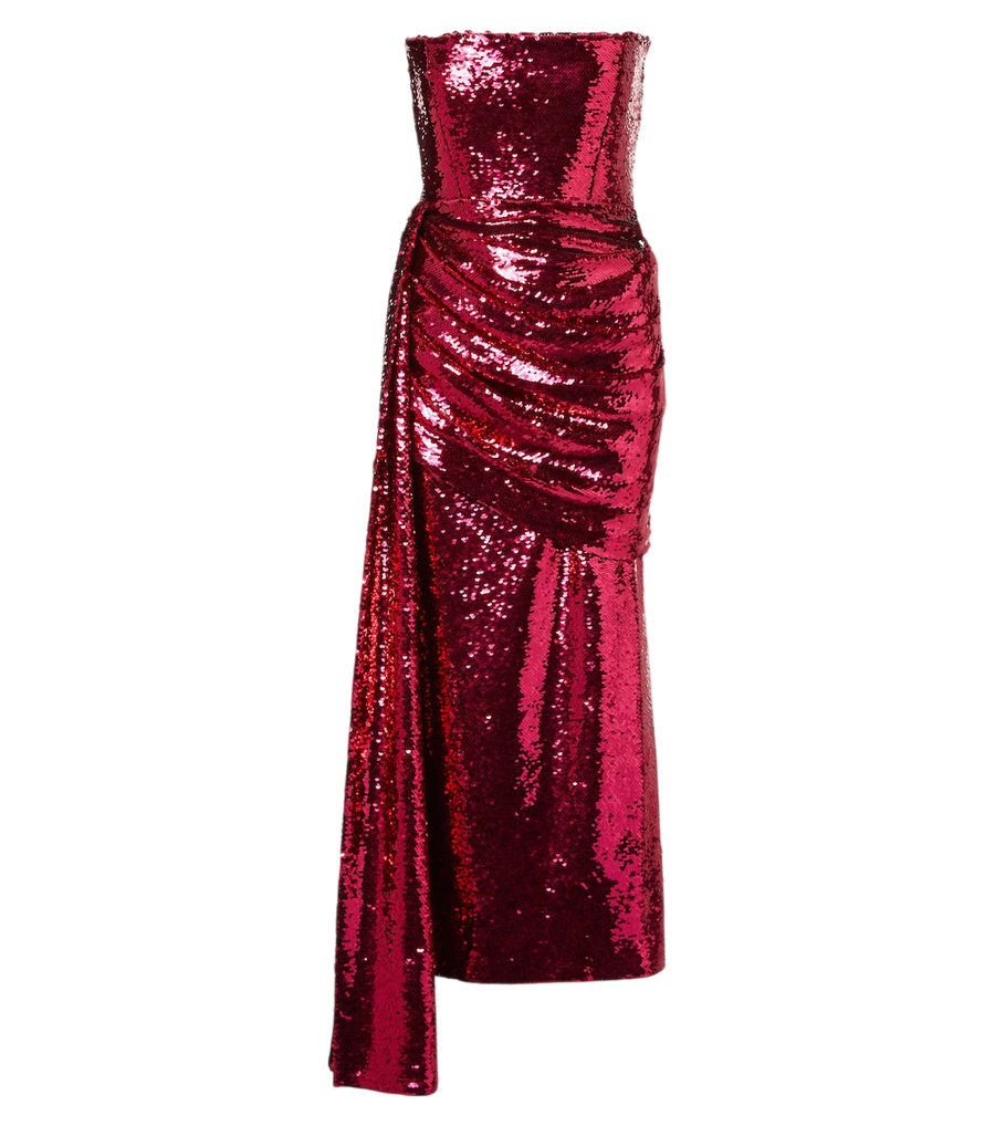 Vestido tipo bustier de lentejuelas de Alex Perry