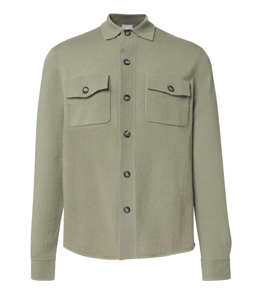 Allude Knitted wool and cashmere shirt