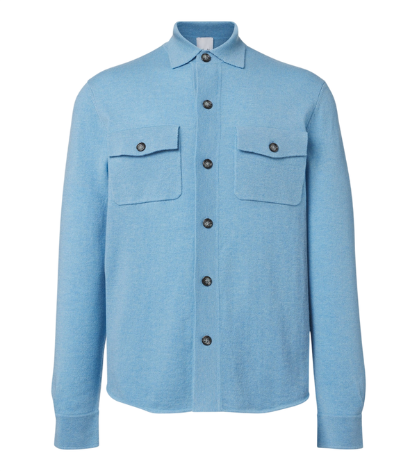 Allude Knitted wool and cashmere shirt