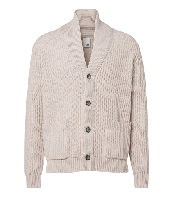 Allude Ribbed-knit wool and cashmere cardigan