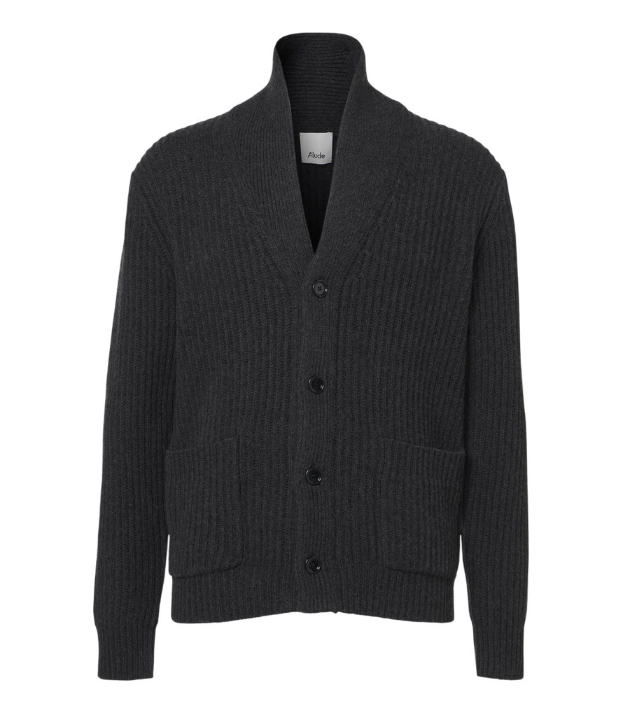 Allude Ribbed-knit wool and cashmere cardigan