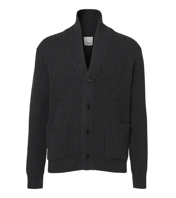 Allude Ribbed-knit wool and cashmere cardigan