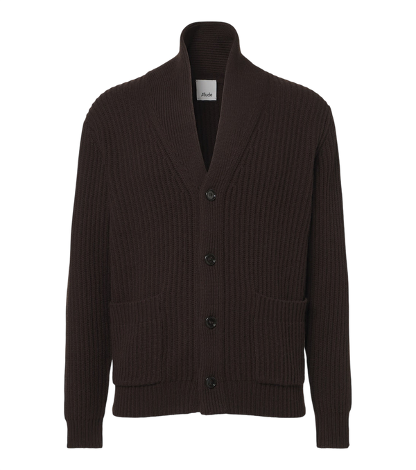 Allude Ribbed-knit wool and cashmere cardigan