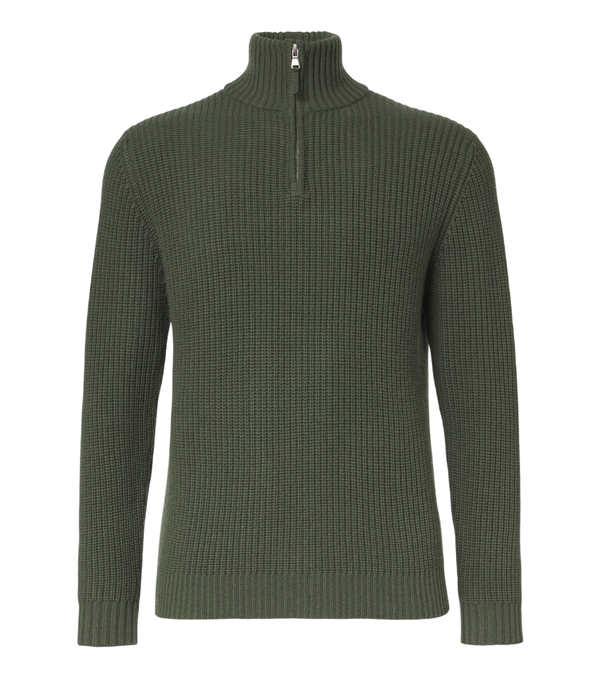 Allude Wool and cashmere half-zip sweater