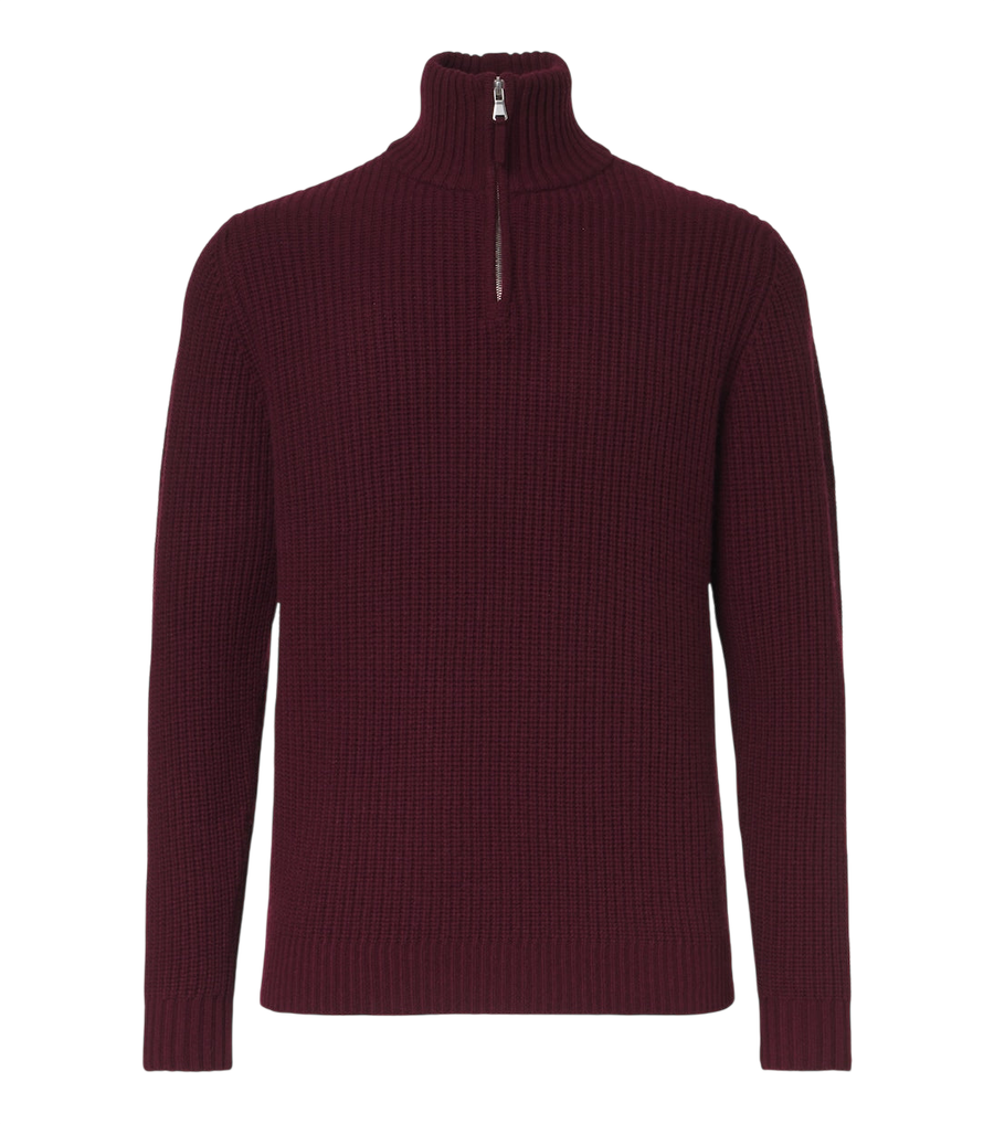 Allude Wool and cashmere half-zip sweater