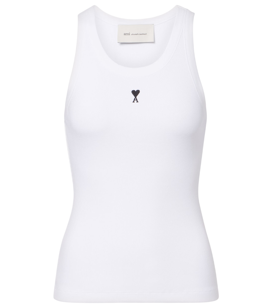 Ami Paris Ami De Cœur cotton jersey tank top