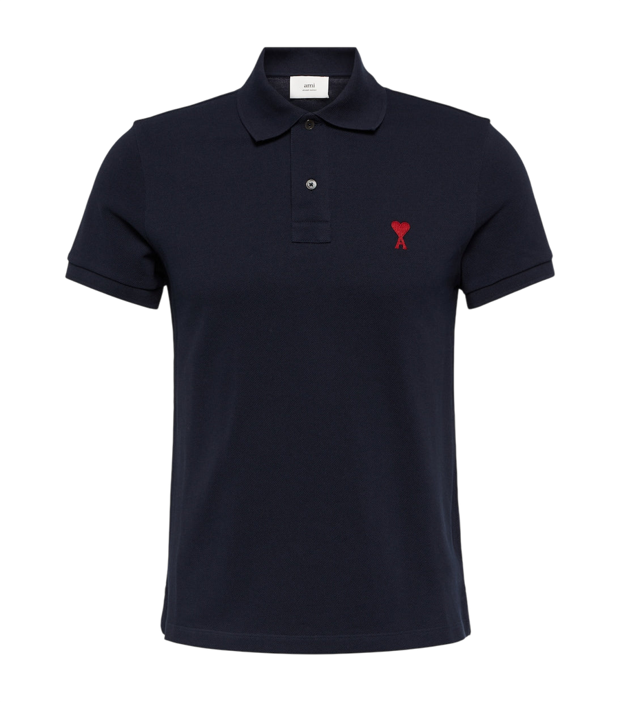 Ami Paris Ami De Cœur cotton piqué polo shirt