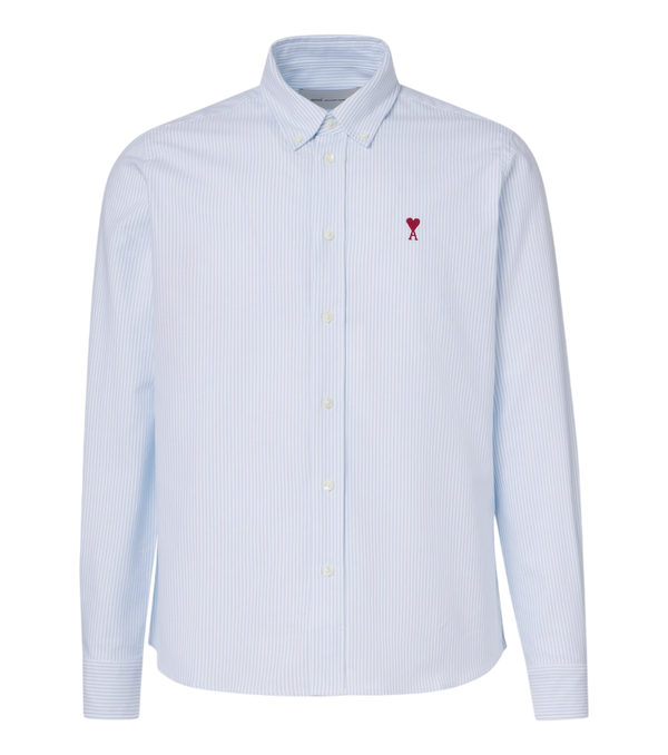 Ami Paris Ami de Cœur striped cotton shirt