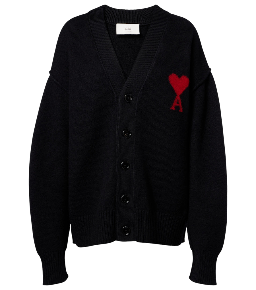Ami Paris Ami de Cœur virgin wool cardigan