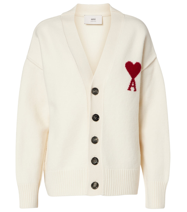 Ami Paris Ami de Cœur virgin wool cardigan