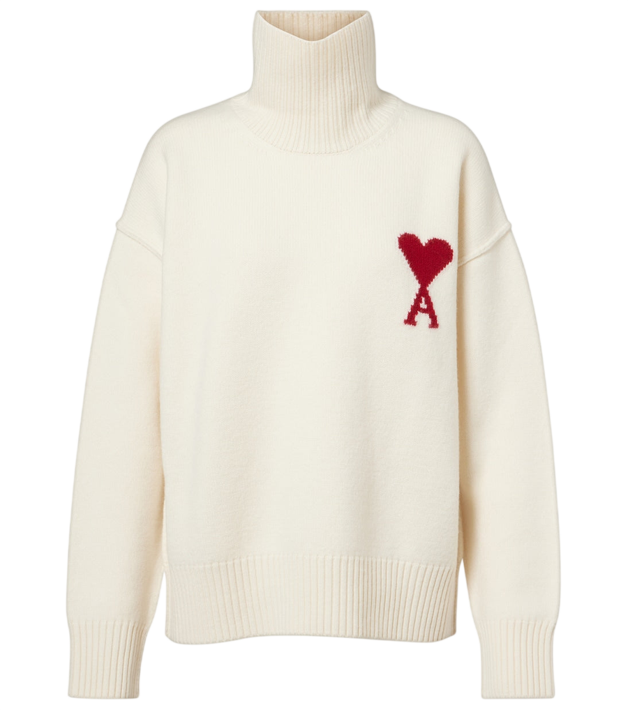 Ami Paris Ami de Cœur virgin wool turtleneck sweater