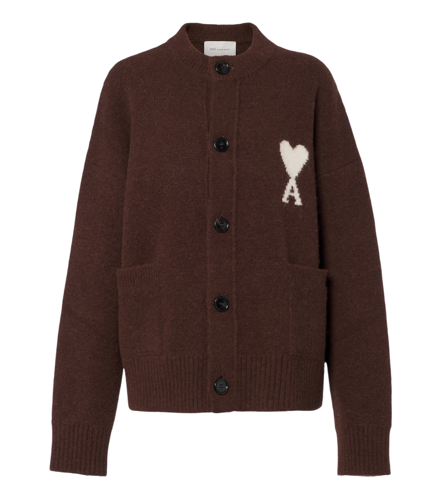 Ami Paris Ami De Coeur alpaca and wool-blend cardigan