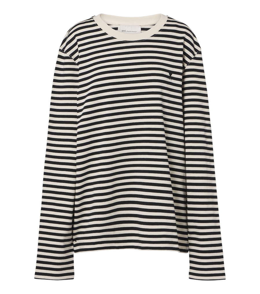 Ami Paris T-shirt in cotone a righe Ami de Coeur