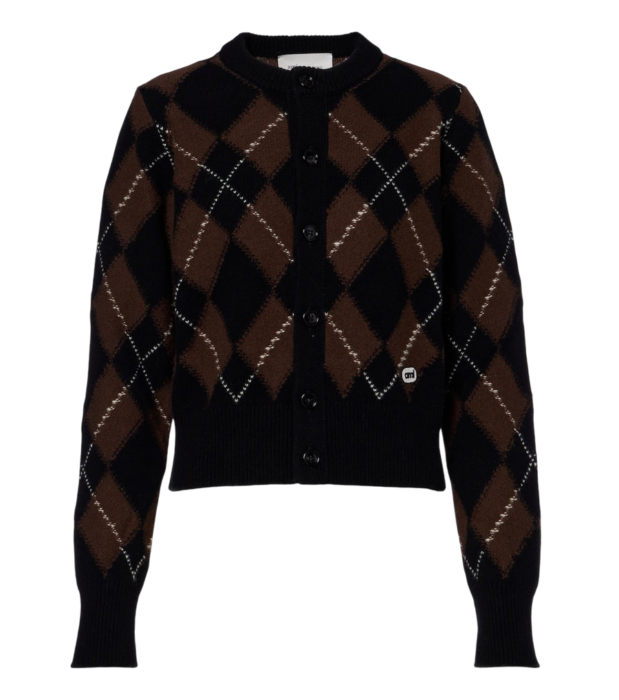 Ami Paris Argyle virgin wool cardigan