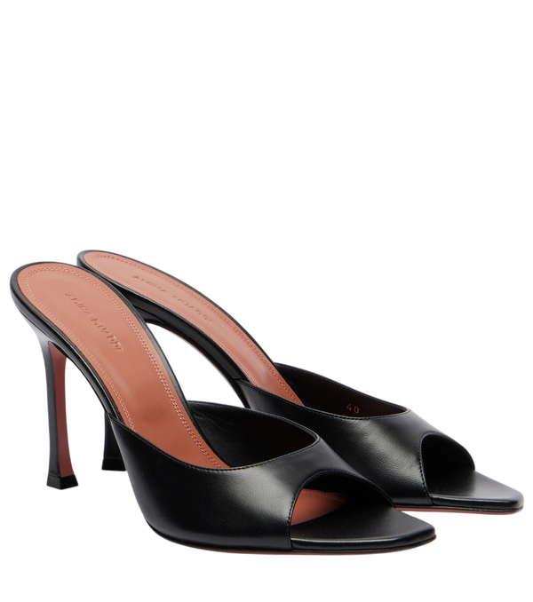 Amina Muaddi Alexa 95 leather mules