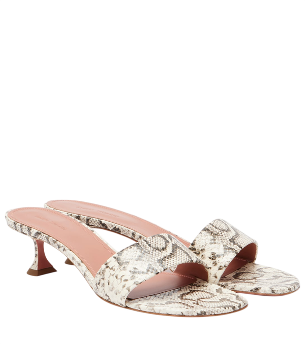 Amina Muaddi Andreea snake-print leather mules