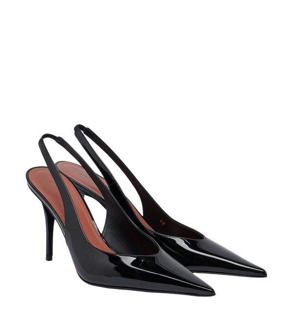Amina Muaddi Anok patent leather slingback pumps