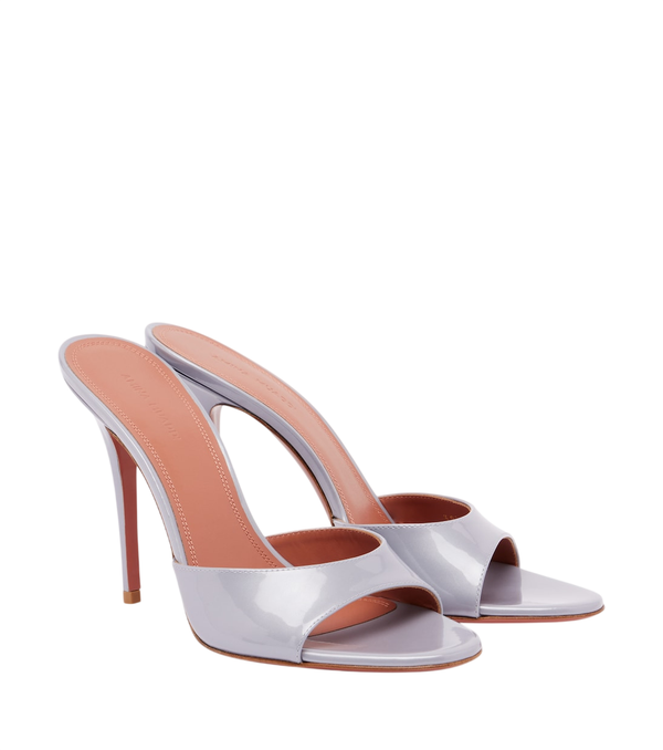 Amina Muaddi Elodie patent leather mules