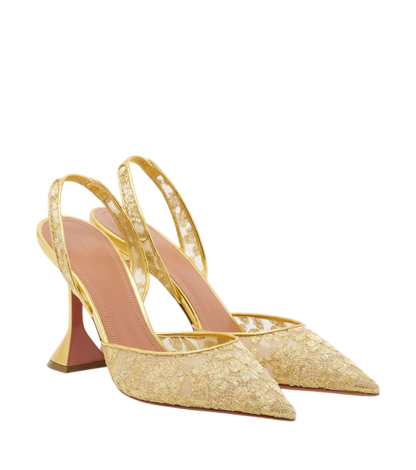 Zapatos de salón destalonados Holli de encaje de Amina Muaddi
