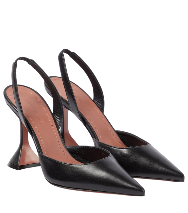 Amina Muaddi Décolleté slingback in pelle Holli