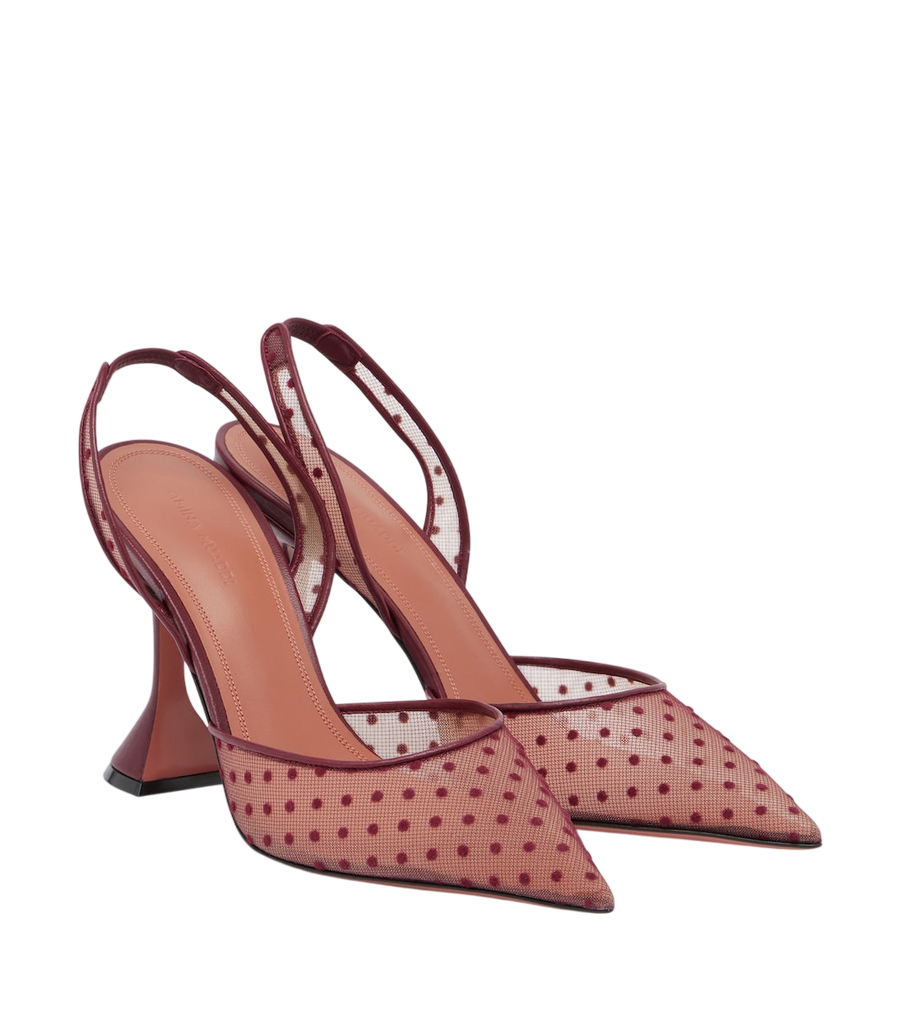 Amina Muaddi Holli point d'esprit slingback scarpins