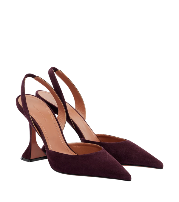 Amina Muaddi Décolleté slingback in camoscio Holli