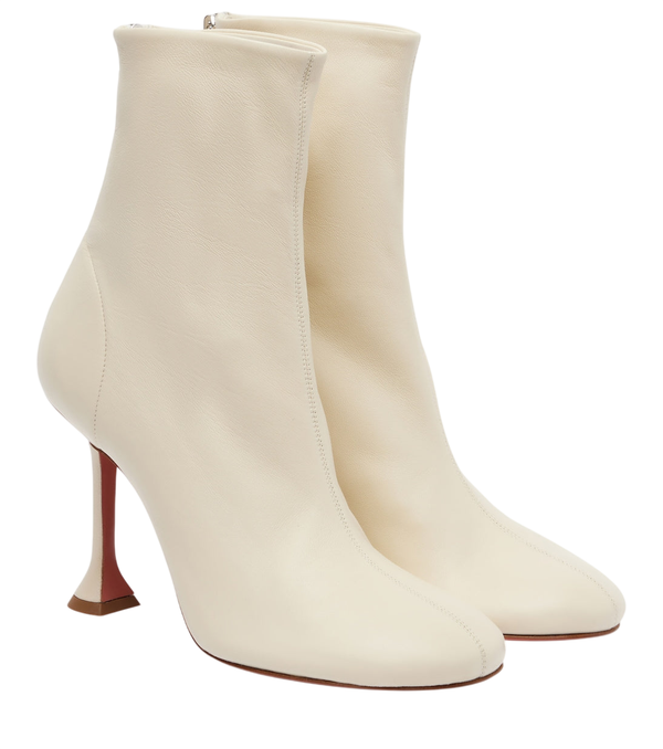 Amina Muaddi Iris 95 leather ankle boots