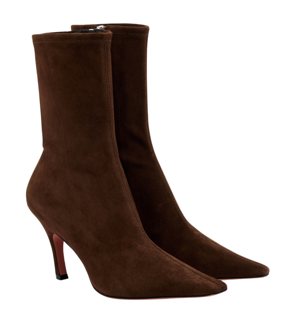 Amina Muaddi Jamie suede ankle boots