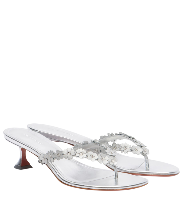 Amina Muaddi Janis embellished leather thong sandals