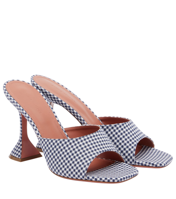 Amina Muaddi Lupita gingham mules