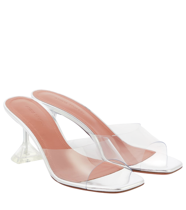 Amina Muaddi Lupita leather mules