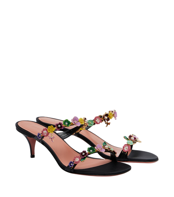 Amina Muaddi Vittoria embellished satin mules