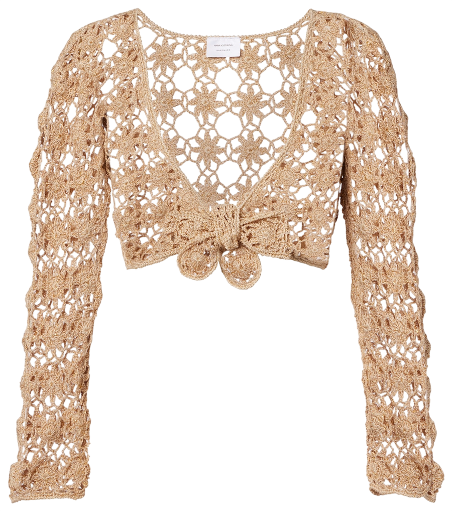 Anna Kosturova Bella Ballerina crochet cotton crop top