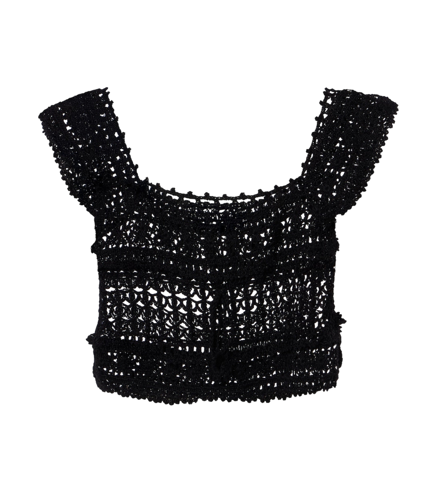 Haut court en crochet de coton Anna Kosturova