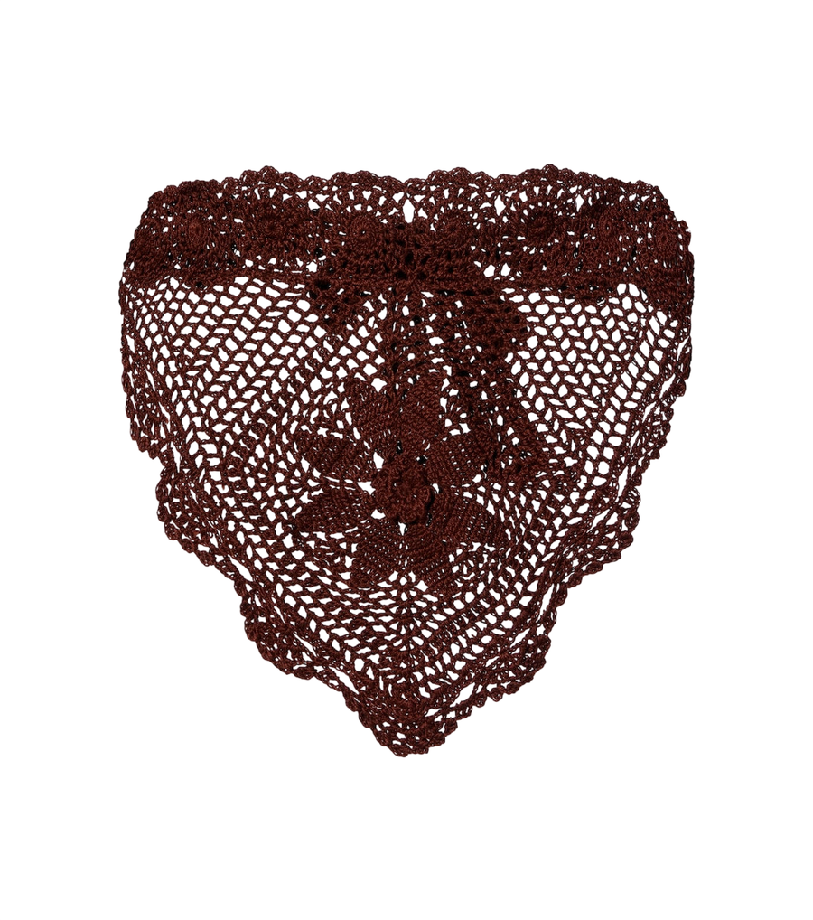 Haut court en crochet de coton Anna Kosturova