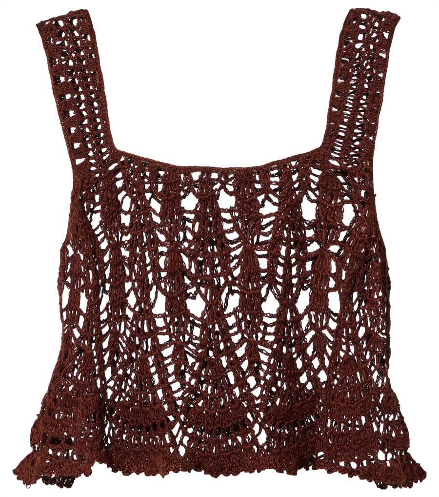 Haut court en crochet de coton Anna Kosturova