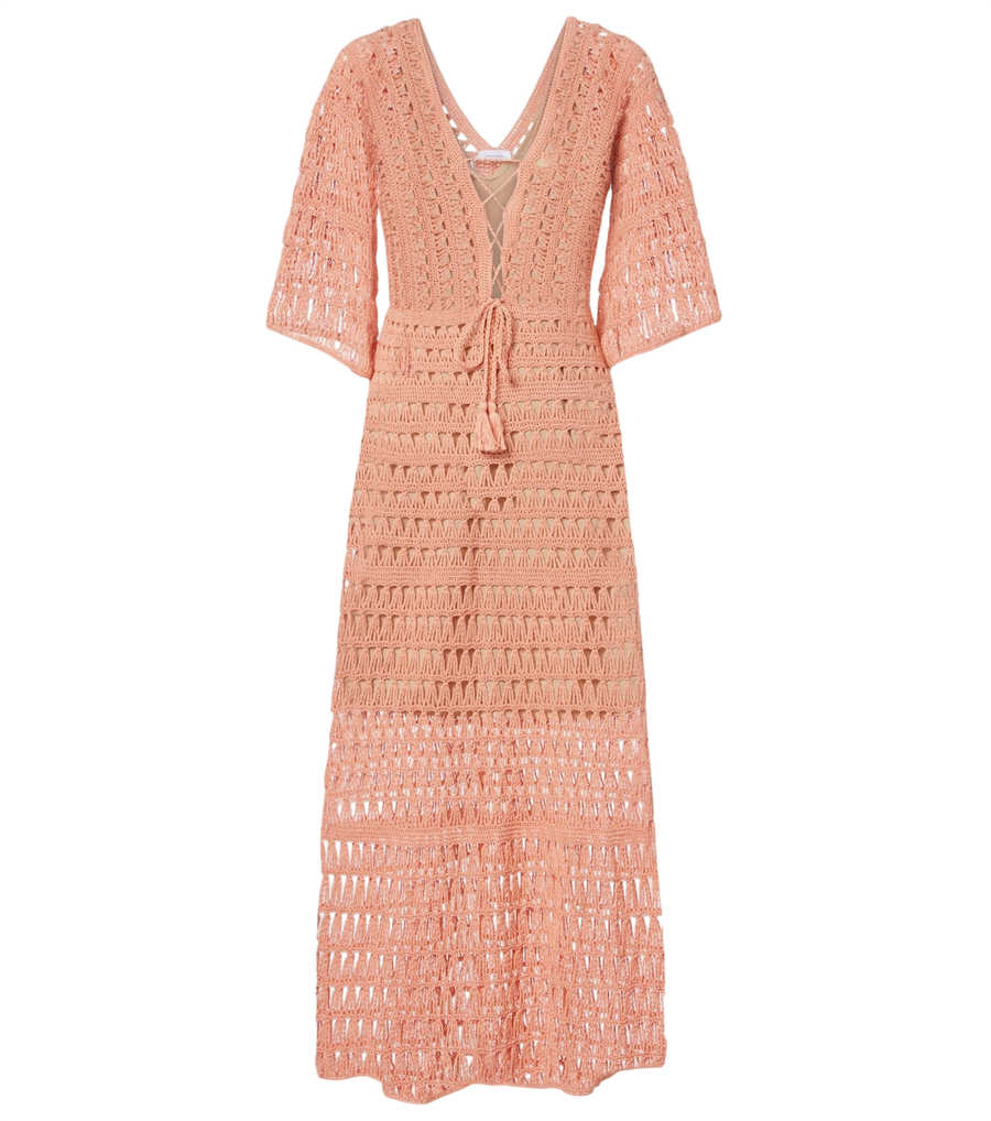 Anna Kosturova Crochet cotton midi dress