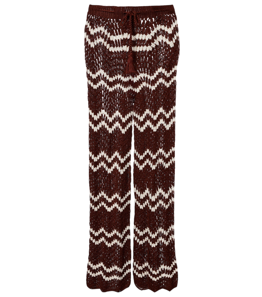 Anna Kosturova Crochet cotton straight pants