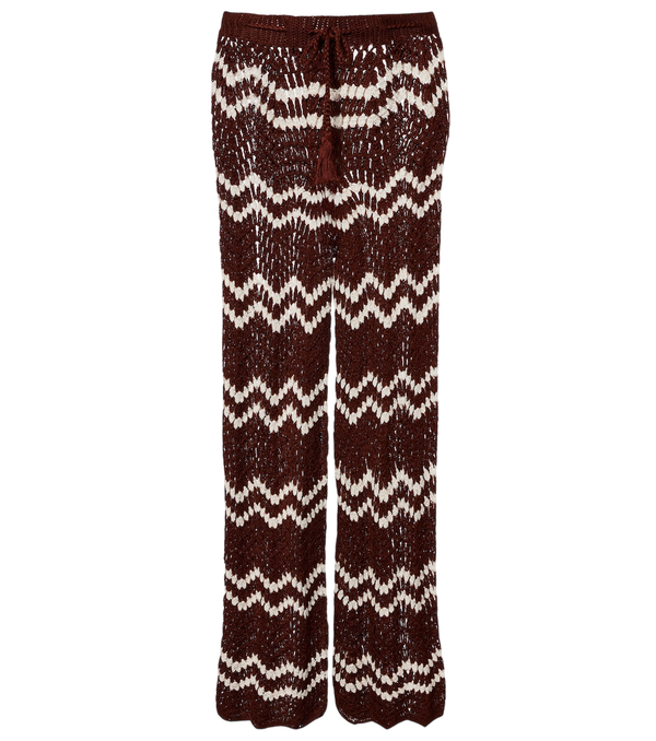 Anna Kosturova Crochet cotton straight pants
