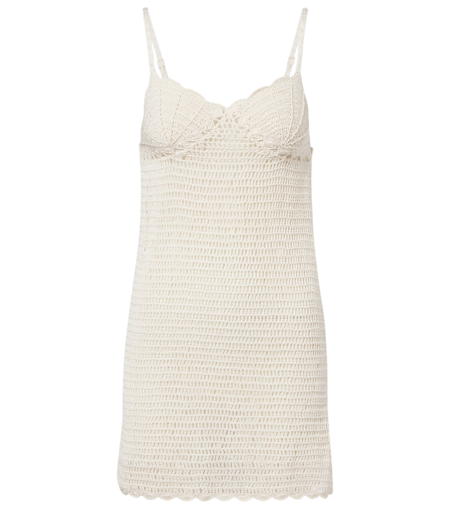 Anna Kosturova Crochet scalloped cotton minidress