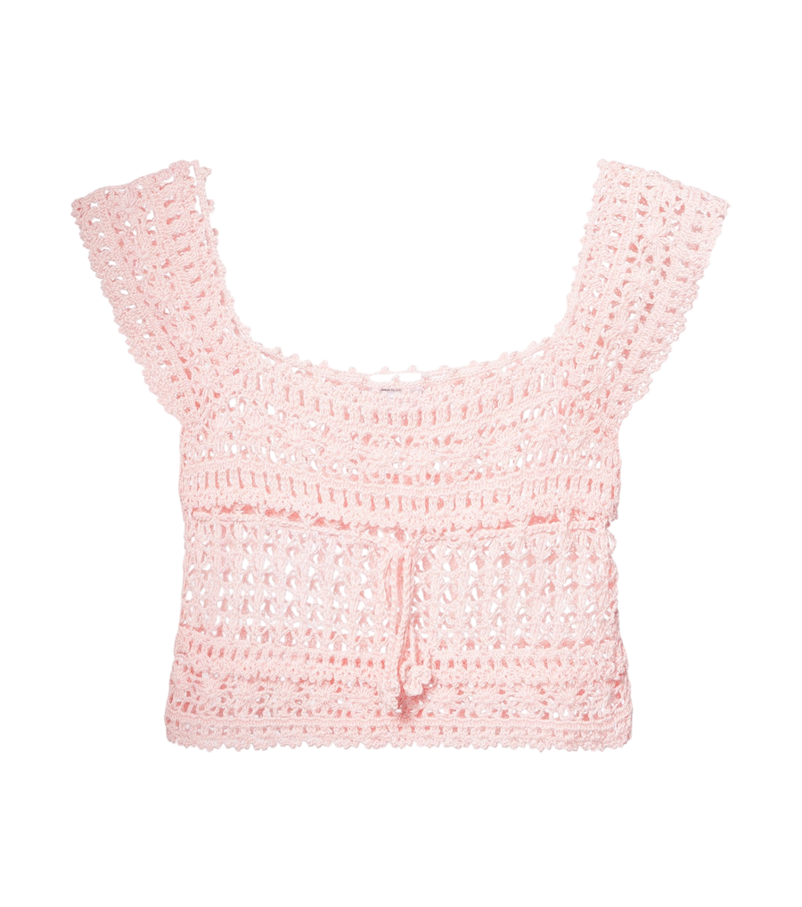 Crop top en coton crochet Anna Kosturova Deauville