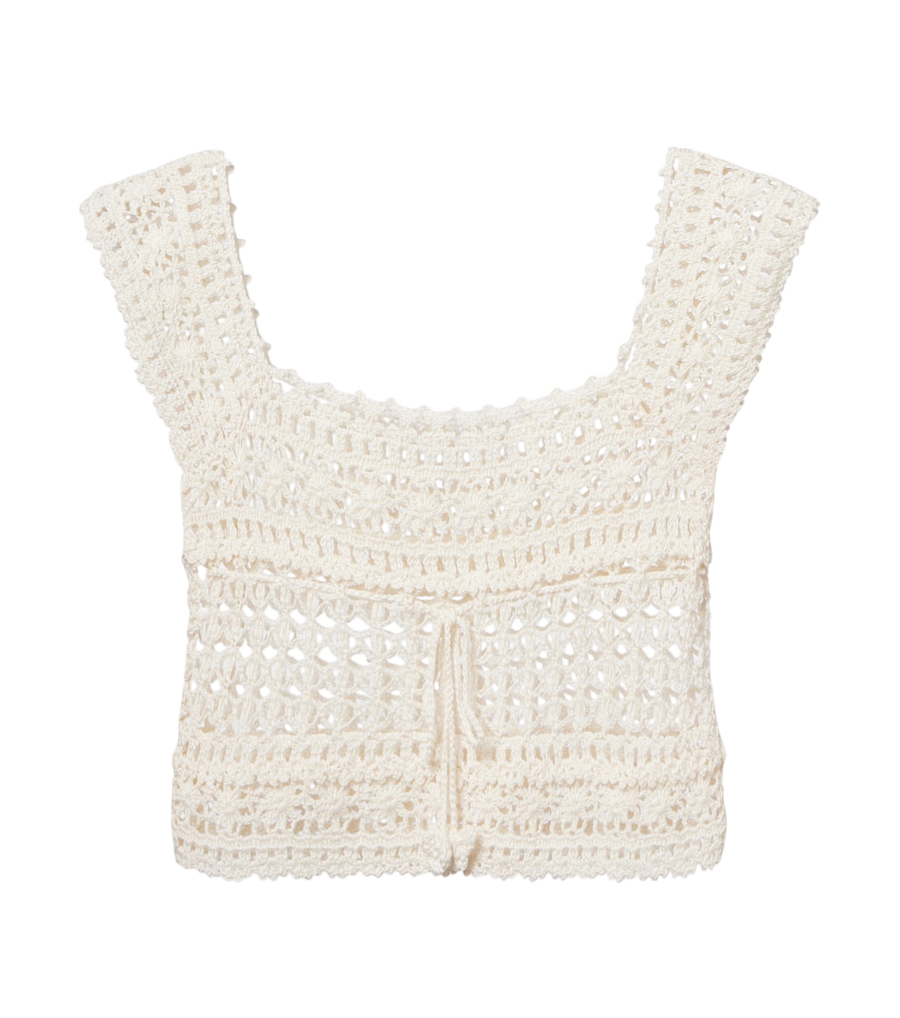 Crop top en coton crochet Anna Kosturova Deauville