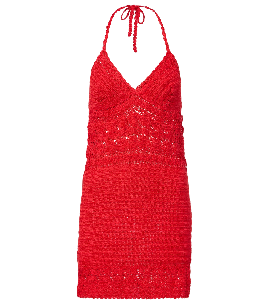 Anna Kosturova Filigree crochet cotton minidress