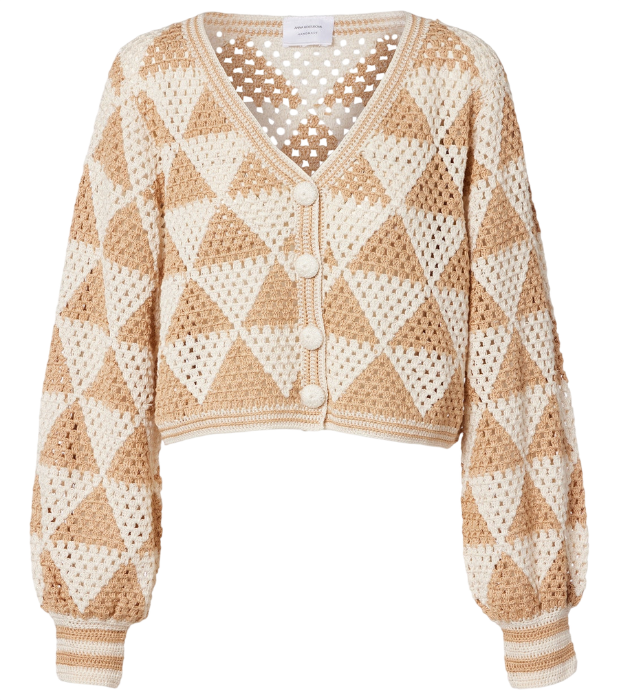 Anna Kosturova Maija crochet cropped cotton cardigan