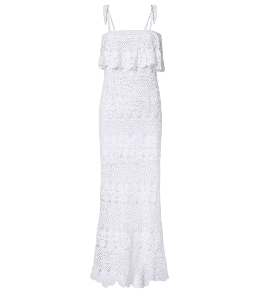 Robe longue Marianne en coton crocheté Anna Kosturova