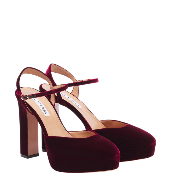 Zapatos de tacón con plataforma Aquazzura Amira en terciopelo