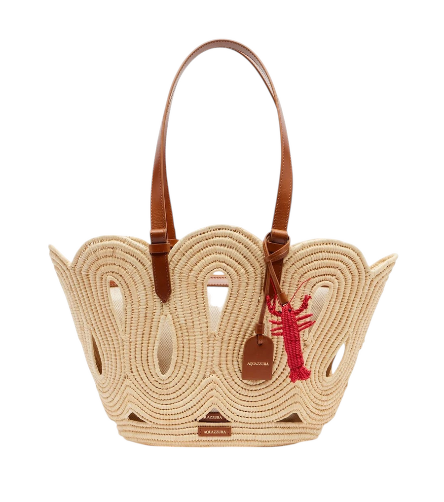 Aquazzura Artiste Medium raffia tote bag