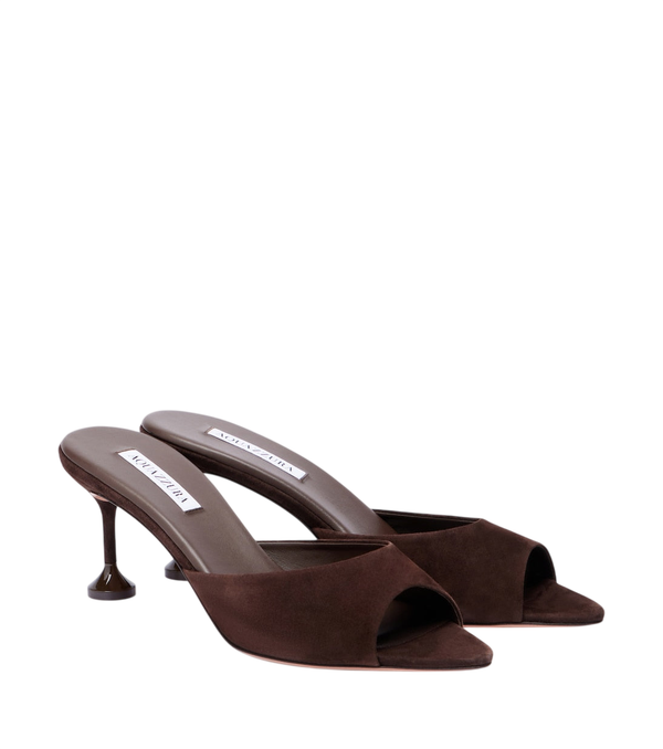 Aquazzura Bisous 65 suede mules